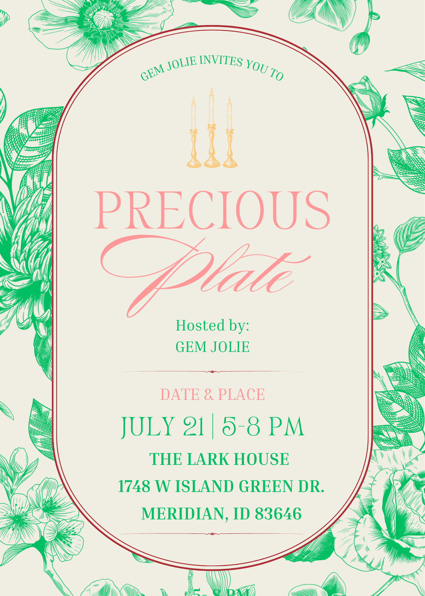 Precious Plate Dinner Series